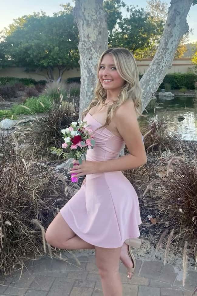 Cute Wine Red Strapless Short Homecoming Dress