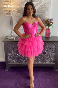 Sweetheart Teal A-line Short Ruffle Party Dress