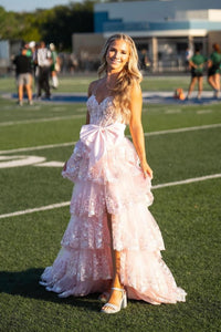 Sweetheart Red Sequin Appliques Ruffle Long Formal Gown