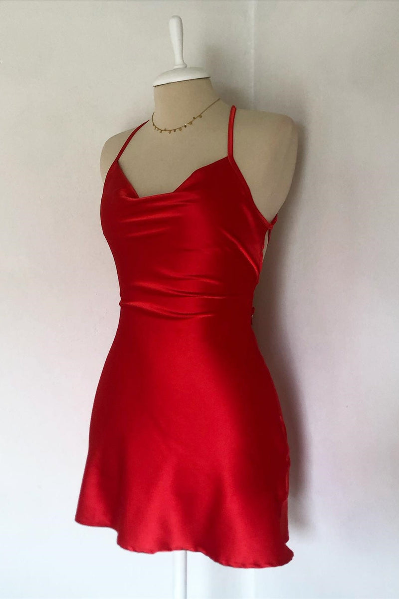 Cowl Neck A-line Homecoming Dress