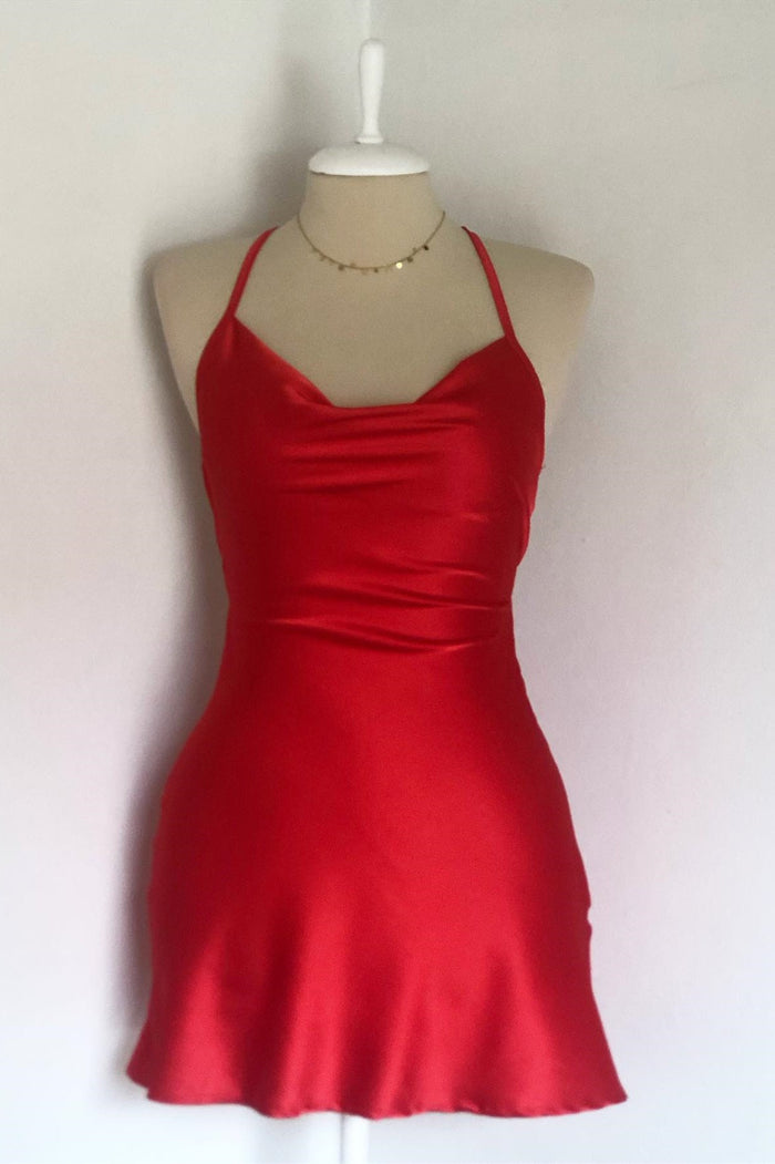 Cowl Neck A-line Homecoming Dress