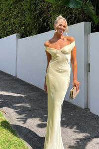 Off the Shoulder Aqua Silk Long Party Dress