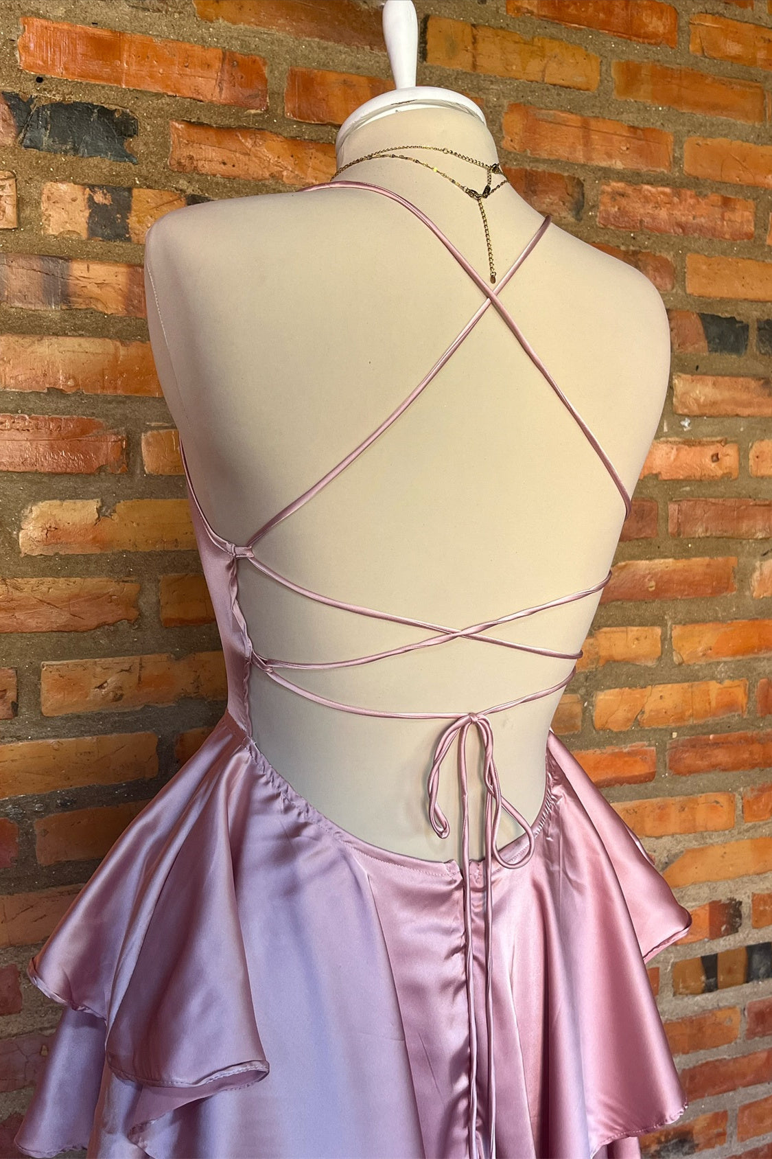 Spaghetti Straps Ruffle Homecoming Dress