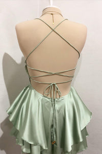 Spaghetti Straps Ruffle Homecoming Dress