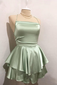 Spaghetti Straps Ruffle Homecoming Dress