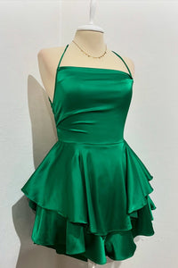 Spaghetti Straps Ruffle Homecoming Dress