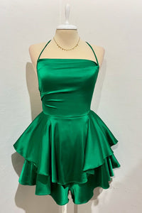 Spaghetti Straps Ruffle Homecoming Dress