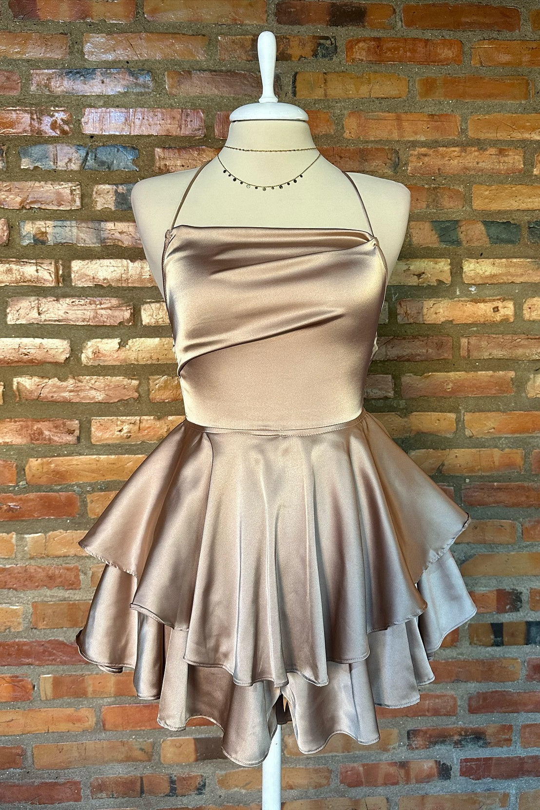 Spaghetti Straps Ruffle Homecoming Dress