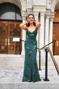 Elegant Mermaid Silver Long Prom Dress with Open Back