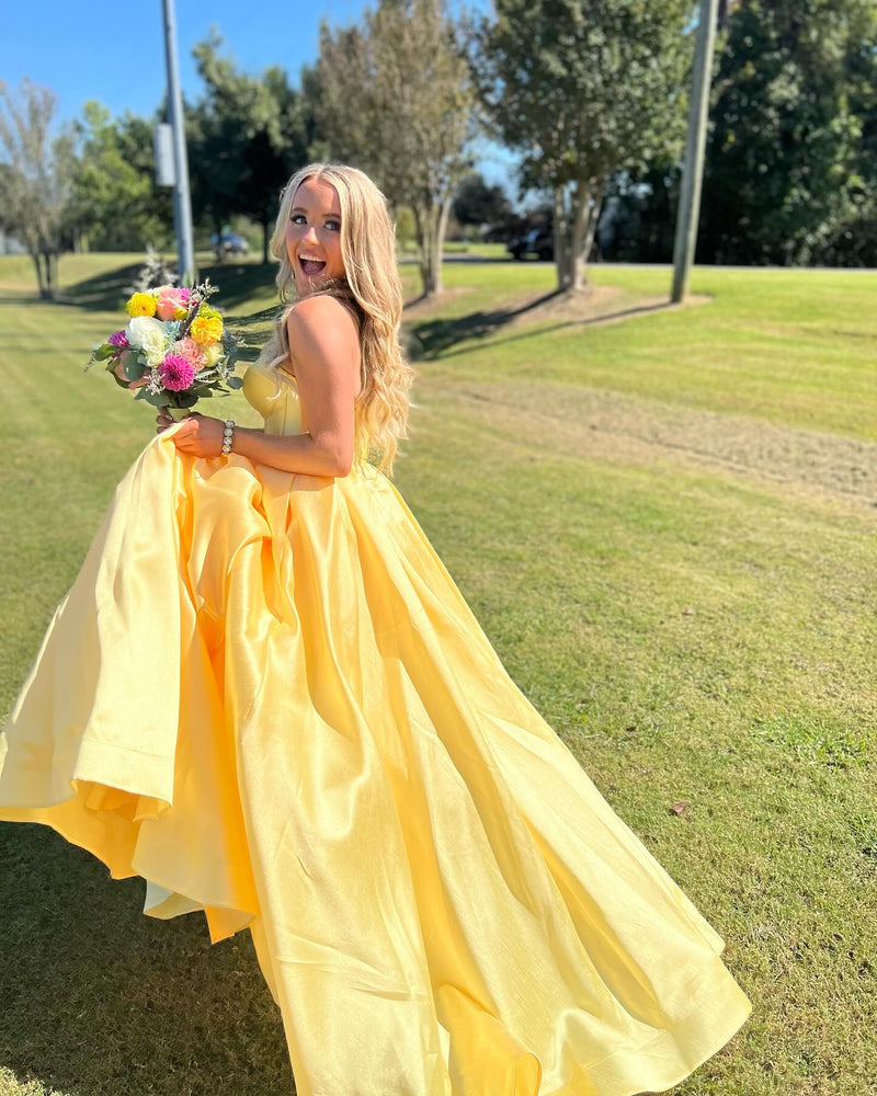 Sweetheart Green Satin A-line Long Formal Gown