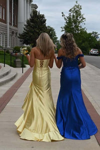 Yellow Cowl Neck Fitted Ruffle Dress