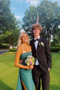 Strapless Pink Fitted Frill Slit Party Dress