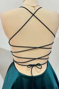 Spaghetti Strap Cowl Neck Tiered A-line Homecoming Dress