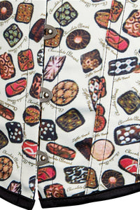 Beige Prints Strapless Lace-Up Bustier Corset Top