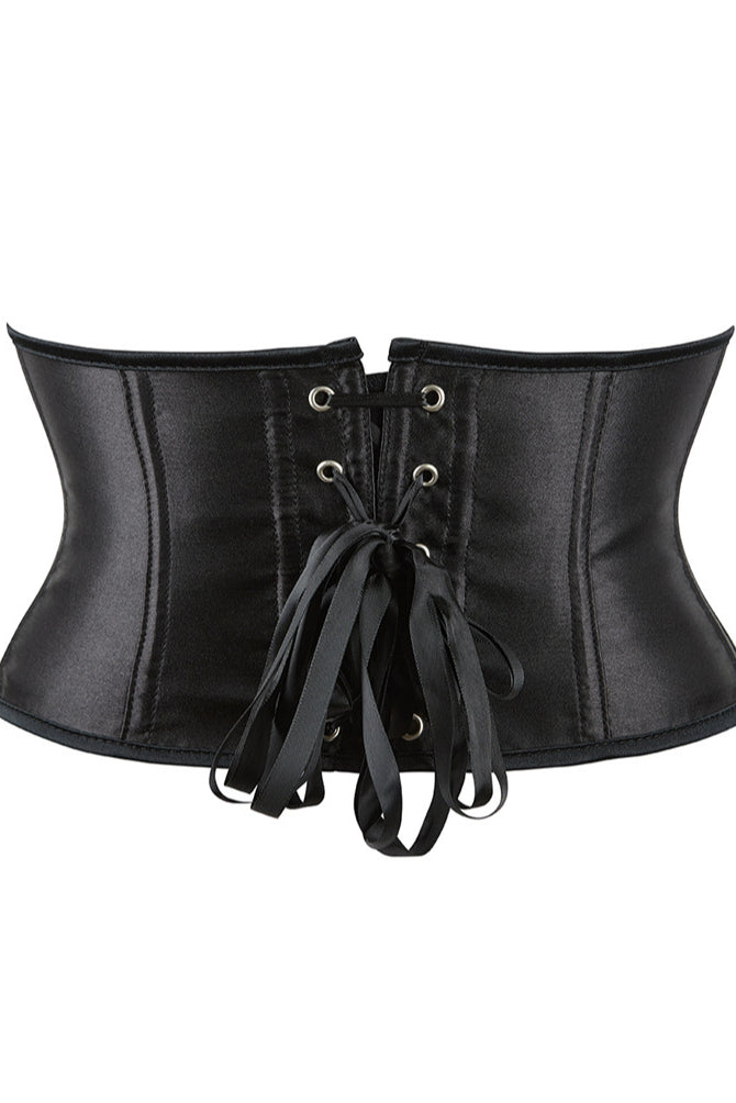 Black Lace-up Underbust Corset Top