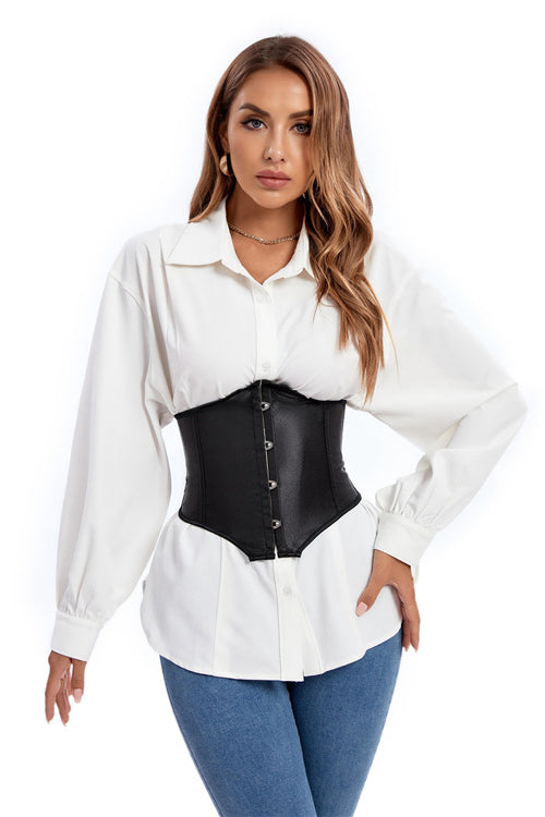 Black Lace-up Underbust Corset Top