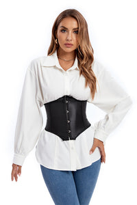 Black Lace-up Underbust Corset Top
