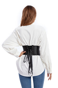 Black Lace-up Underbust Corset Top