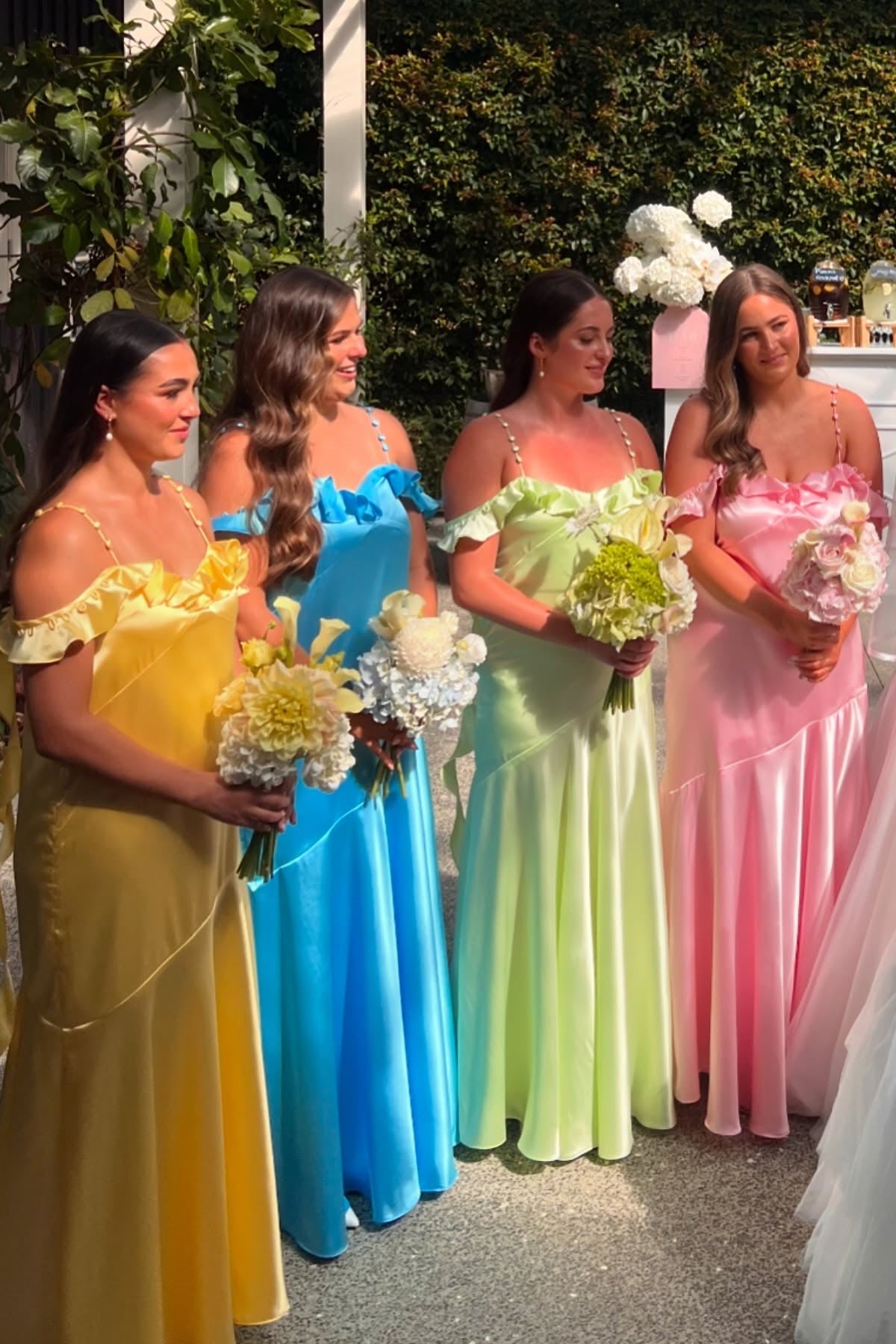 Ruffle Neck Ruched Bridesmaid Dress