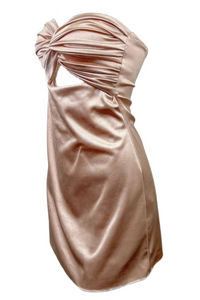 Pink Sweetheart Twist Party Dress with Keyhole