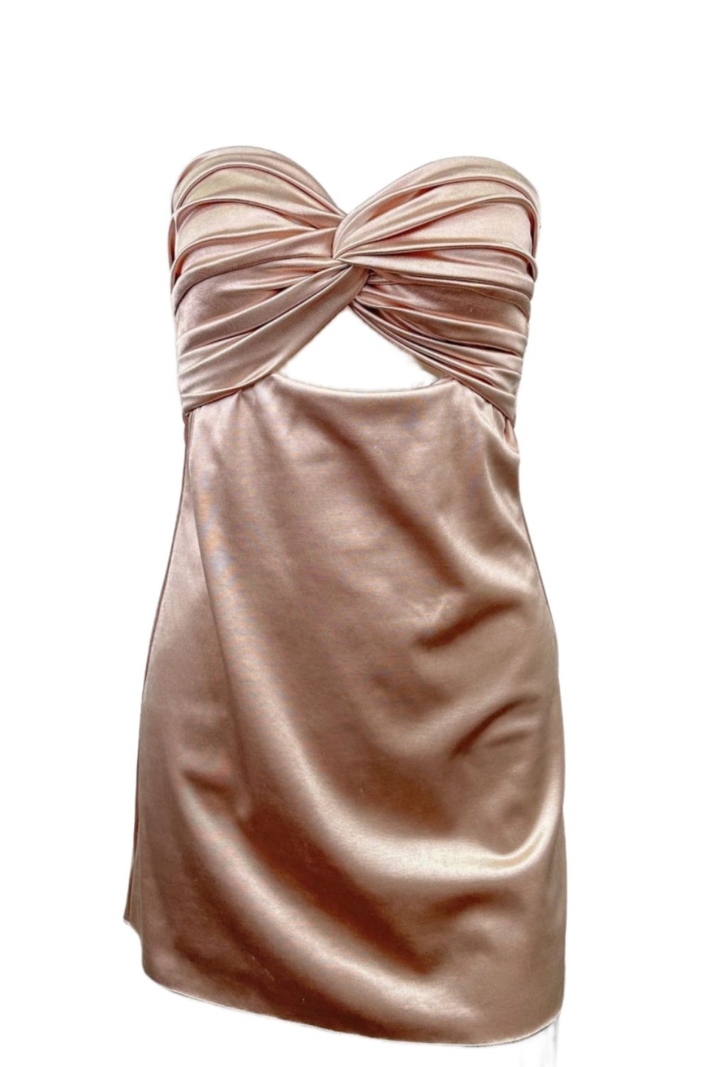 Pink Sweetheart Twist Party Dress with Keyhole