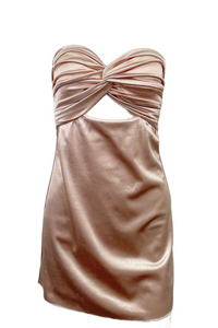Pink Sweetheart Twist Party Dress with Keyhole