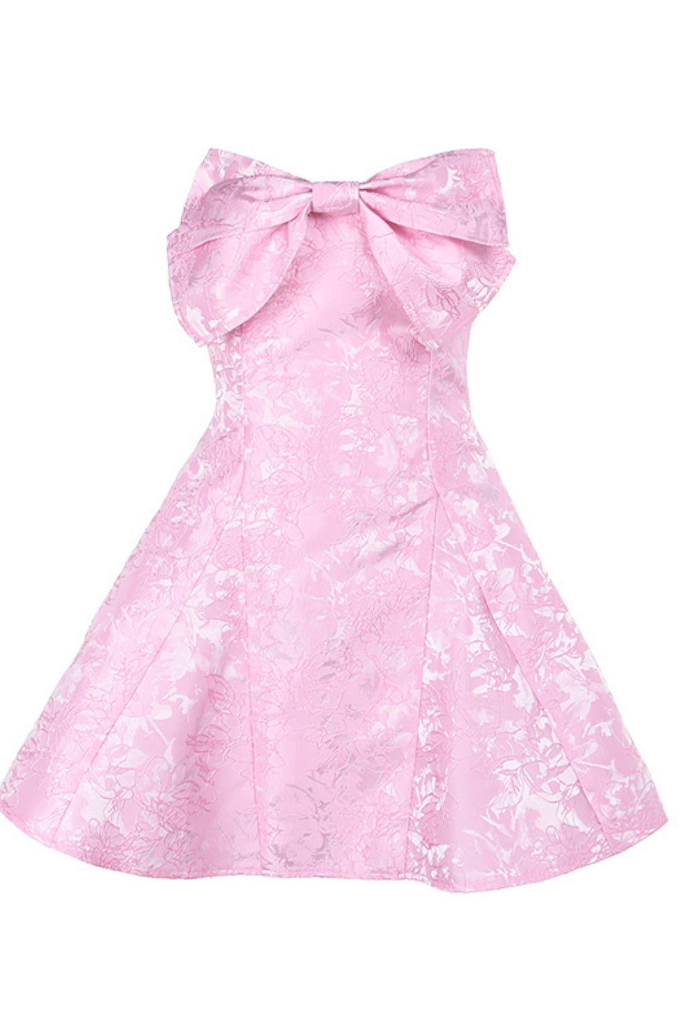 Pink Lace Bow A-line Party Dress