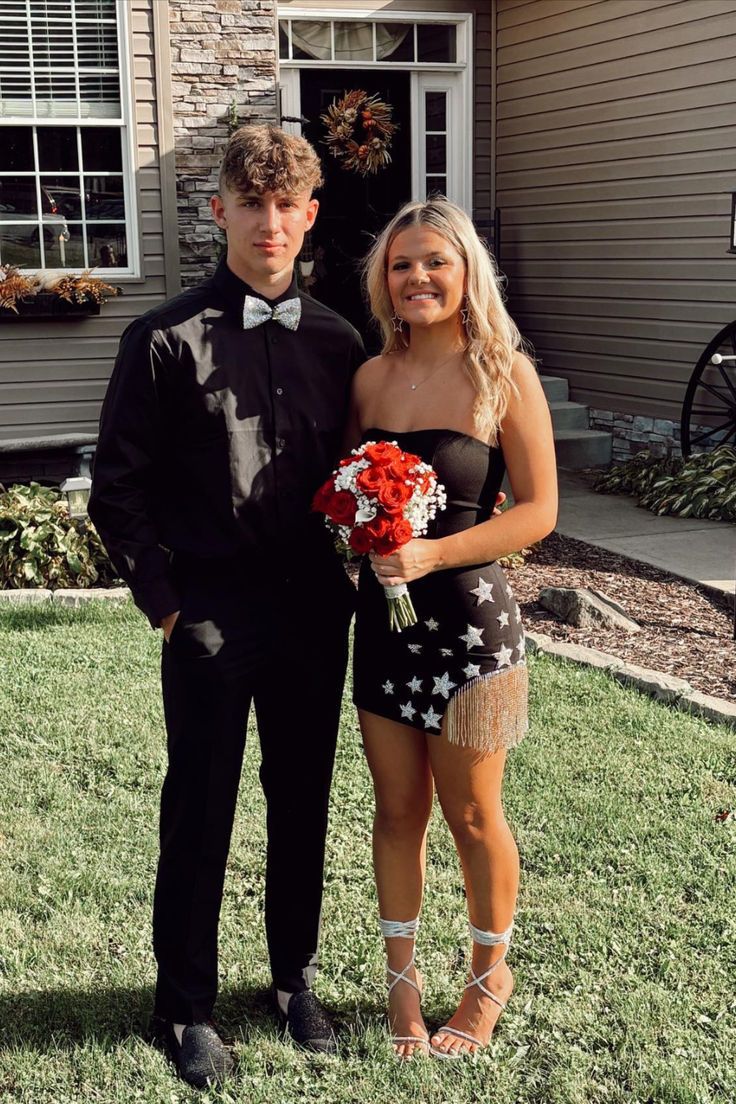 Hot Pink Strapless Stars Tassel Mini Homecoming Dress