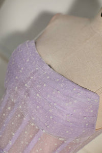 Lavender Strapless Dot Tulle Multi-Layers Homecoming Dress