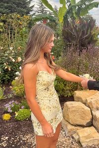 Straps Red Beaded Tight Mini Dress