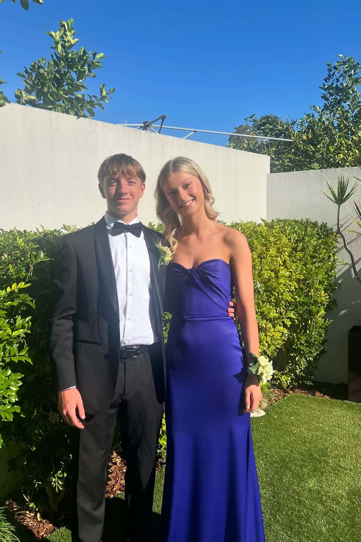 Strapless Royal Blue Satin Fitted Dress