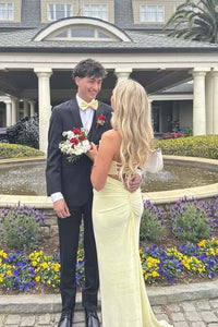 Yellow Strapless Mermaid Party Dress