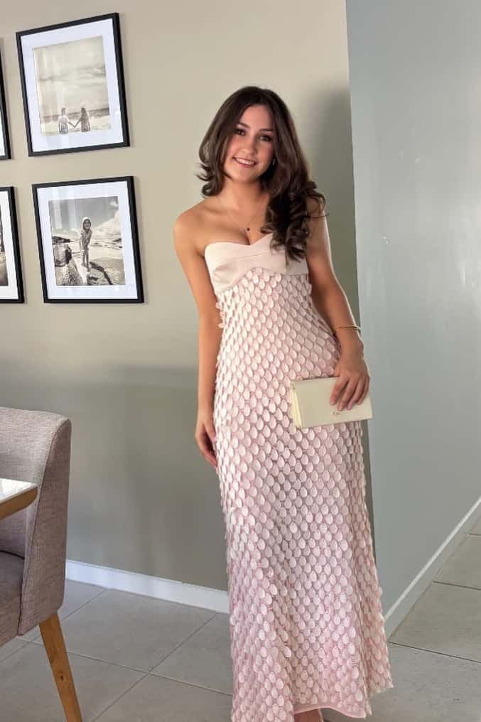 Strapless Pink Teardrop Fitted Party Dress