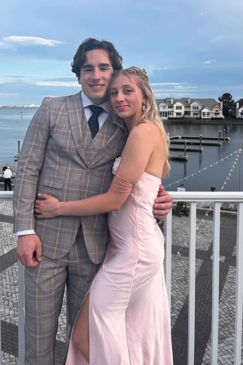 Pink Halter Soft Satin Maxi Dress