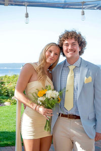 One Shoulder Yellow Tight Short Dress