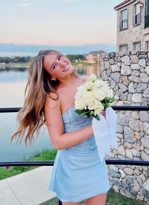 Blue Strapless Appliques Draped Short Dress