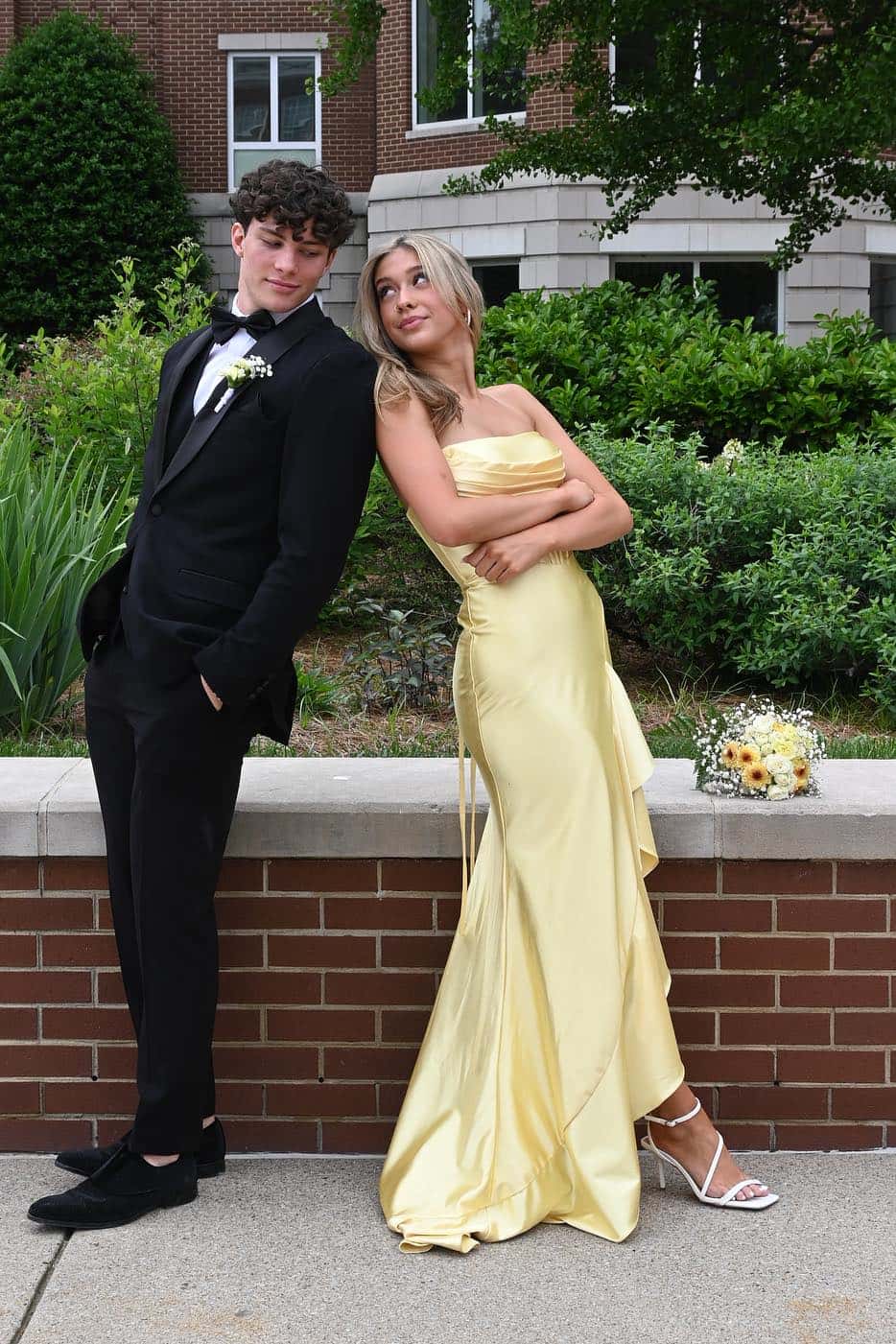 Yellow Cowl Neck Fitted Ruffle Dress