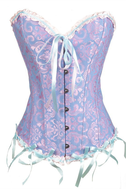 Lavender Strapless Lace Bustier Corset Top