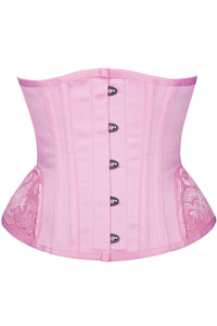 Pink Underbust Corset Steel Boned Waist Trainer
