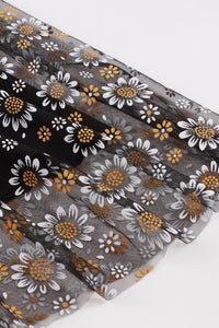 Black Floral A-line Skirt