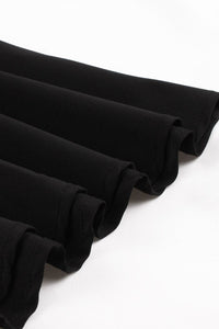 Black Dotted Top Halter A-line Vintage Dress