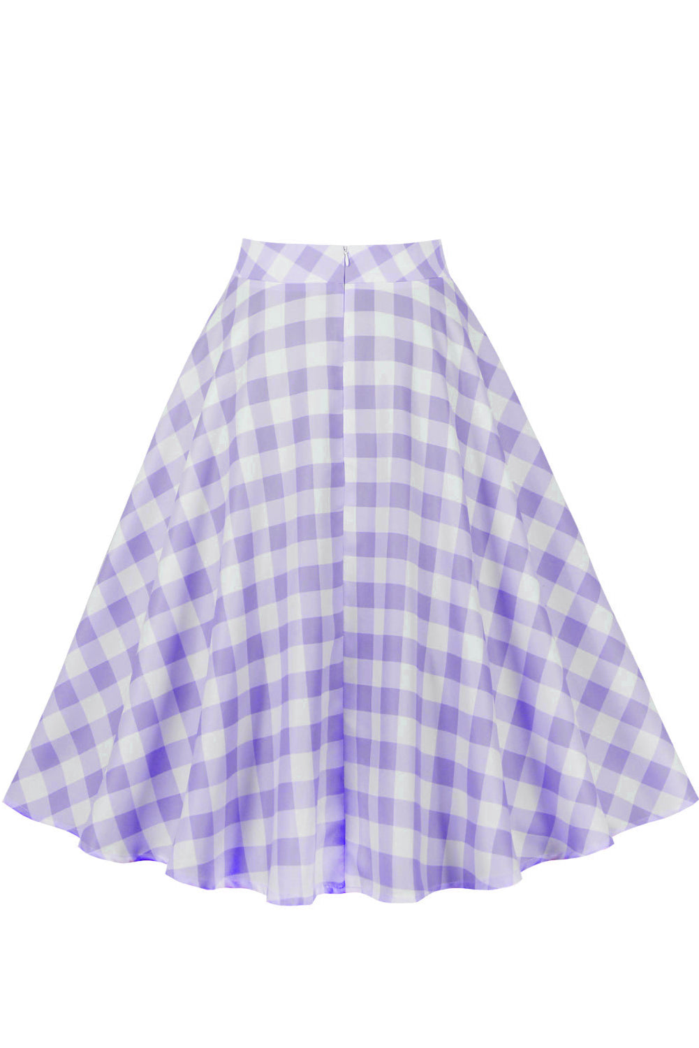 Purple Plaid A-line Skirt