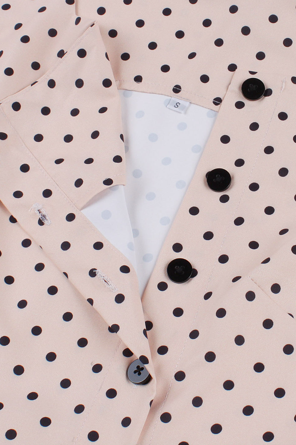 Apricot Sleeveless Dot A-line Vintage Dress