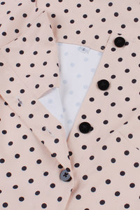 Apricot Sleeveless Dot A-line Vintage Dress