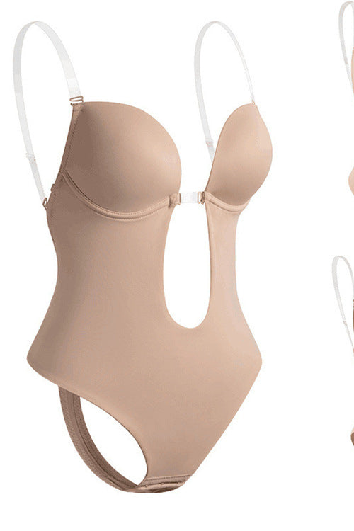 Skin Deep V Neck Straps Bodysuit Corset Top