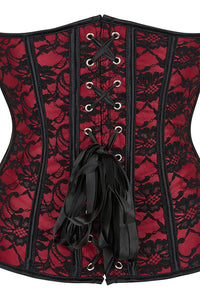 Red Strapless Laced Boned Lace-Up Bustier Corset Top