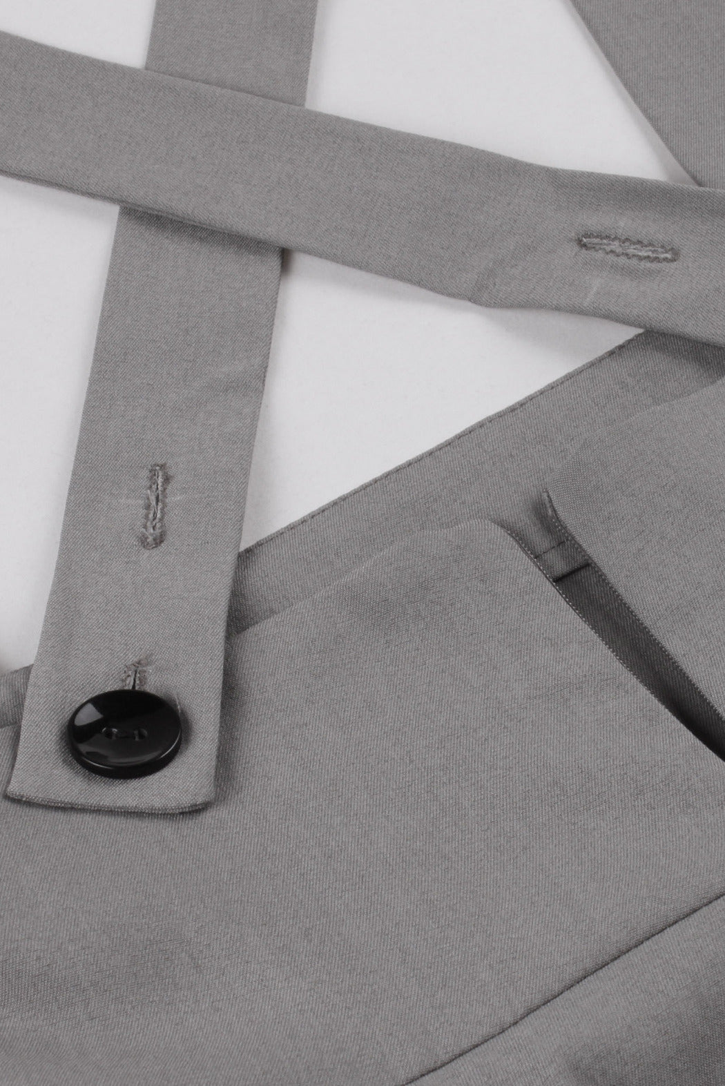 Grey Lace-Up Hi-Low Strappy Vintage Dress