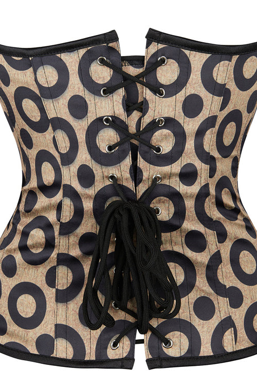 Coffee Strapless Lace-Up Bustier Corset Top
