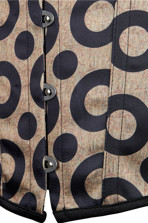 Coffee Strapless Lace-Up Bustier Corset Top