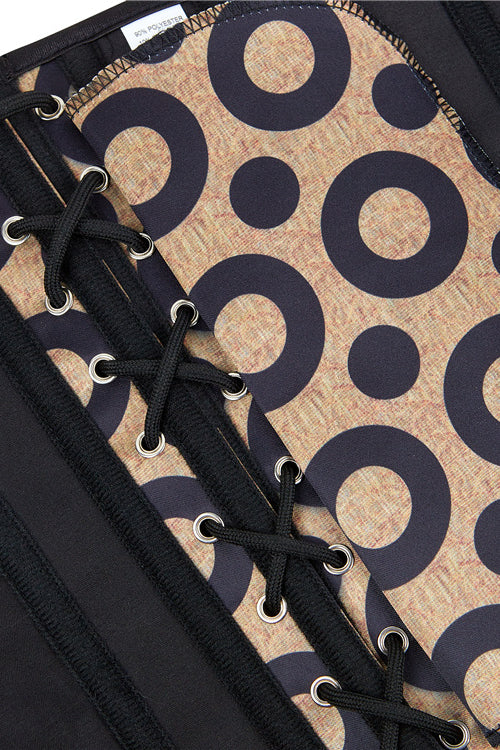 Coffee Strapless Lace-Up Bustier Corset Top